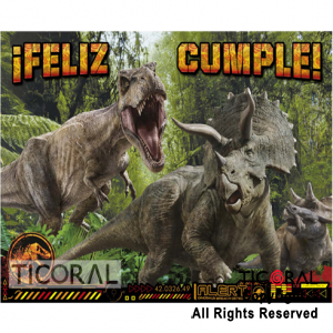 JURASSIC WORLD AFICHE FELIZ CUMPLE x 1